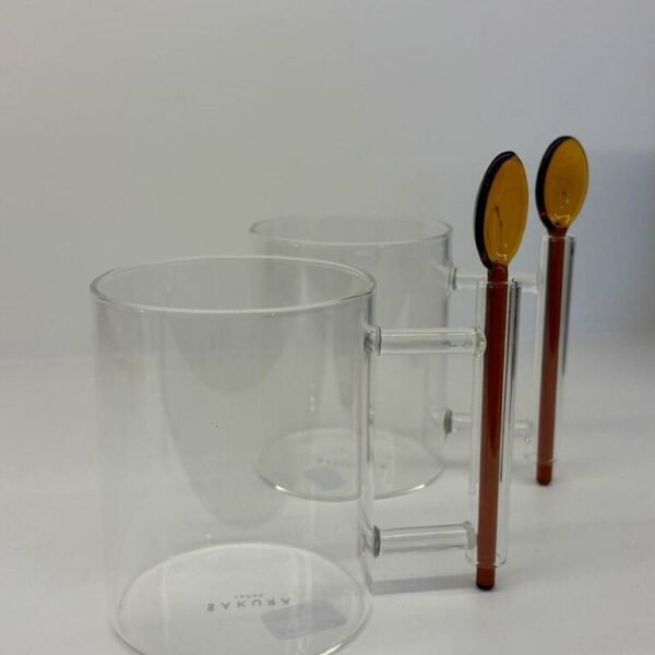 Set x2 tazas mug con cucharitas sakura