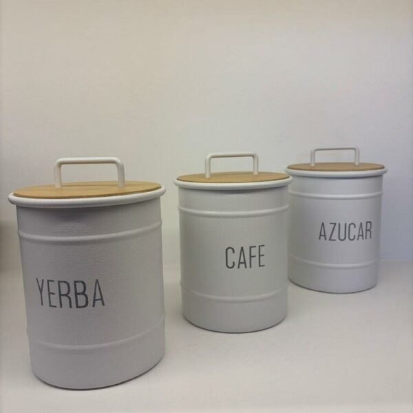 Set tarros x3 eco yerba, azucar, cafe