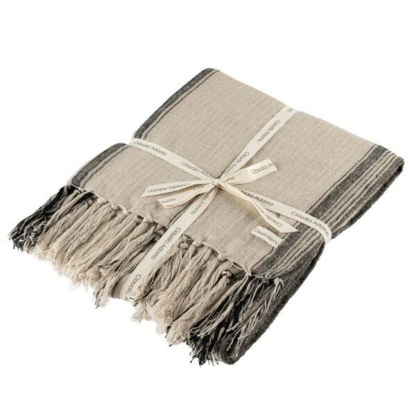 Manta beige/negra shiva