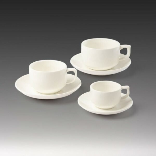 Taza y plato cafe 80ml porcelana gastronomica