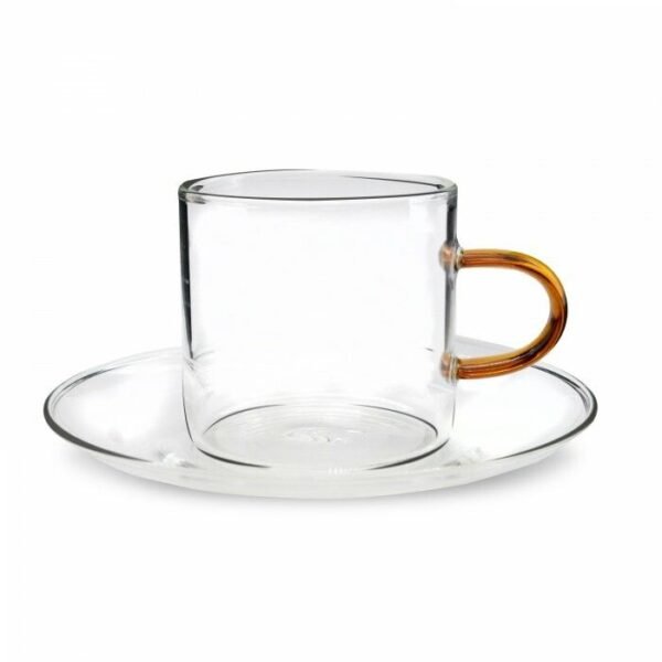Set Kaphi brown platito + pocillo