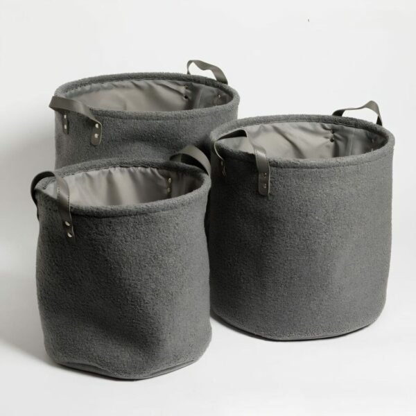 Canasto boucle gris 33x33cm ME