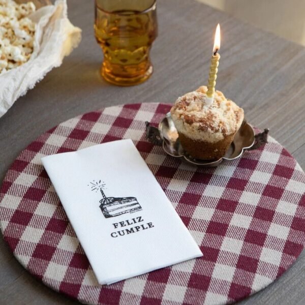 Funda plato de sitio  cuadros bordo