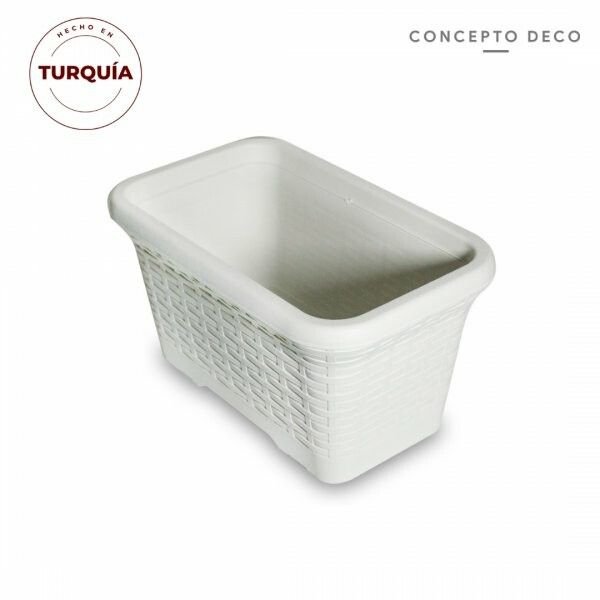 Maceta rattan marfil