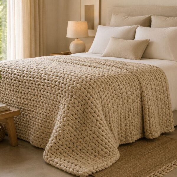 Cubrecamas waffle beige King