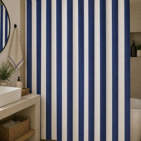 Cortina de baño Lili rayas azul 1.80x1.80mts
